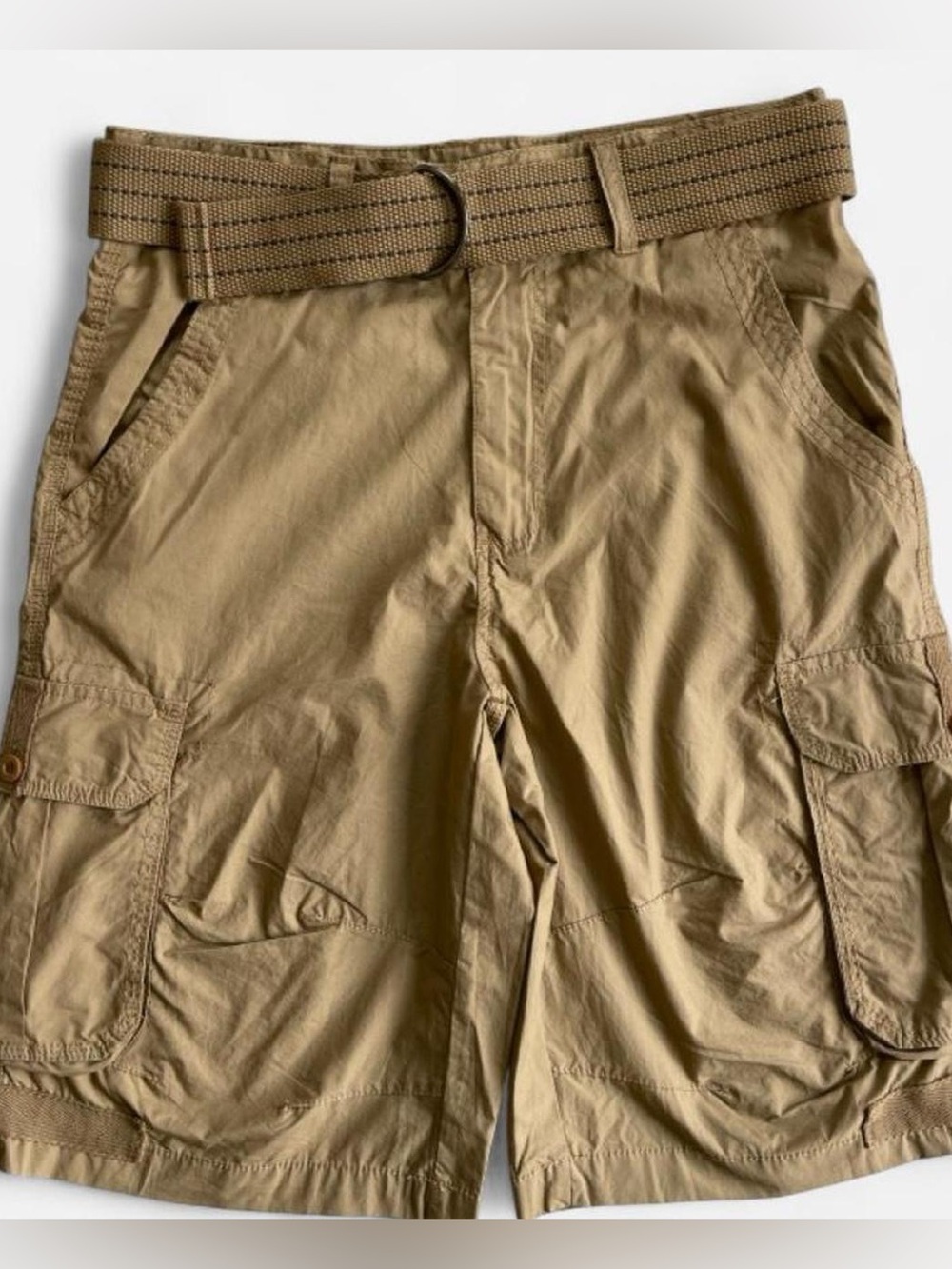 Airwalk Men’s Tan Cotton Cargo Utility Shorts with Belt Sz 30
